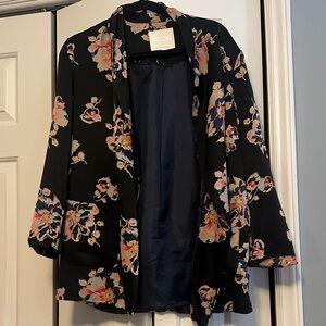 Floral Black Blazer